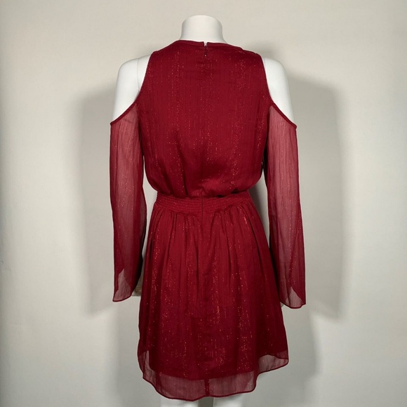 Rachel Zoe Dress Cold Shoulder Chiffon Sz XS - Picture 4 of 6